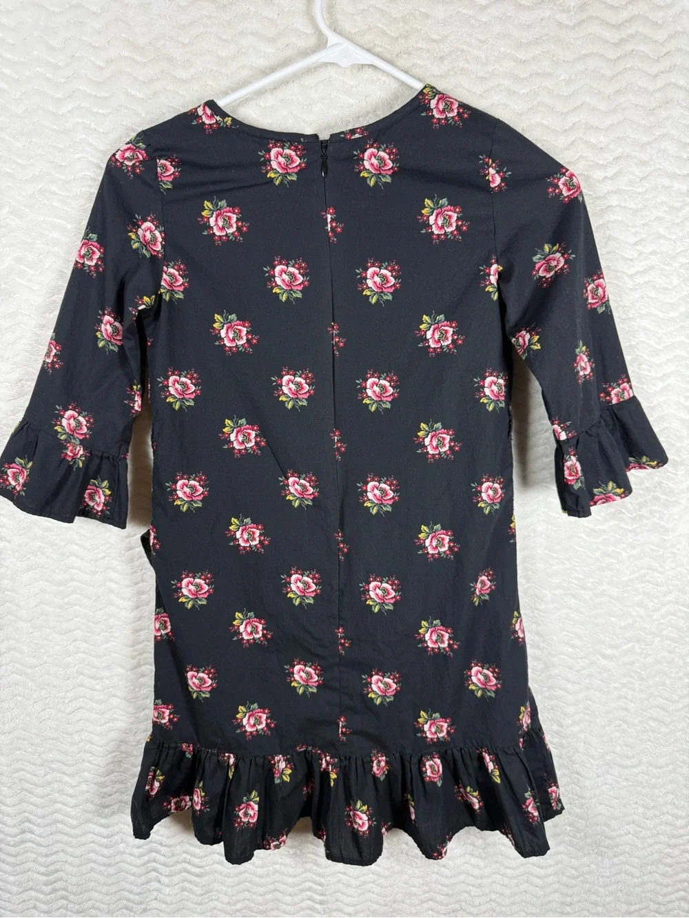 GAP Kids Black Dress with Pink and Yellow Floral Print